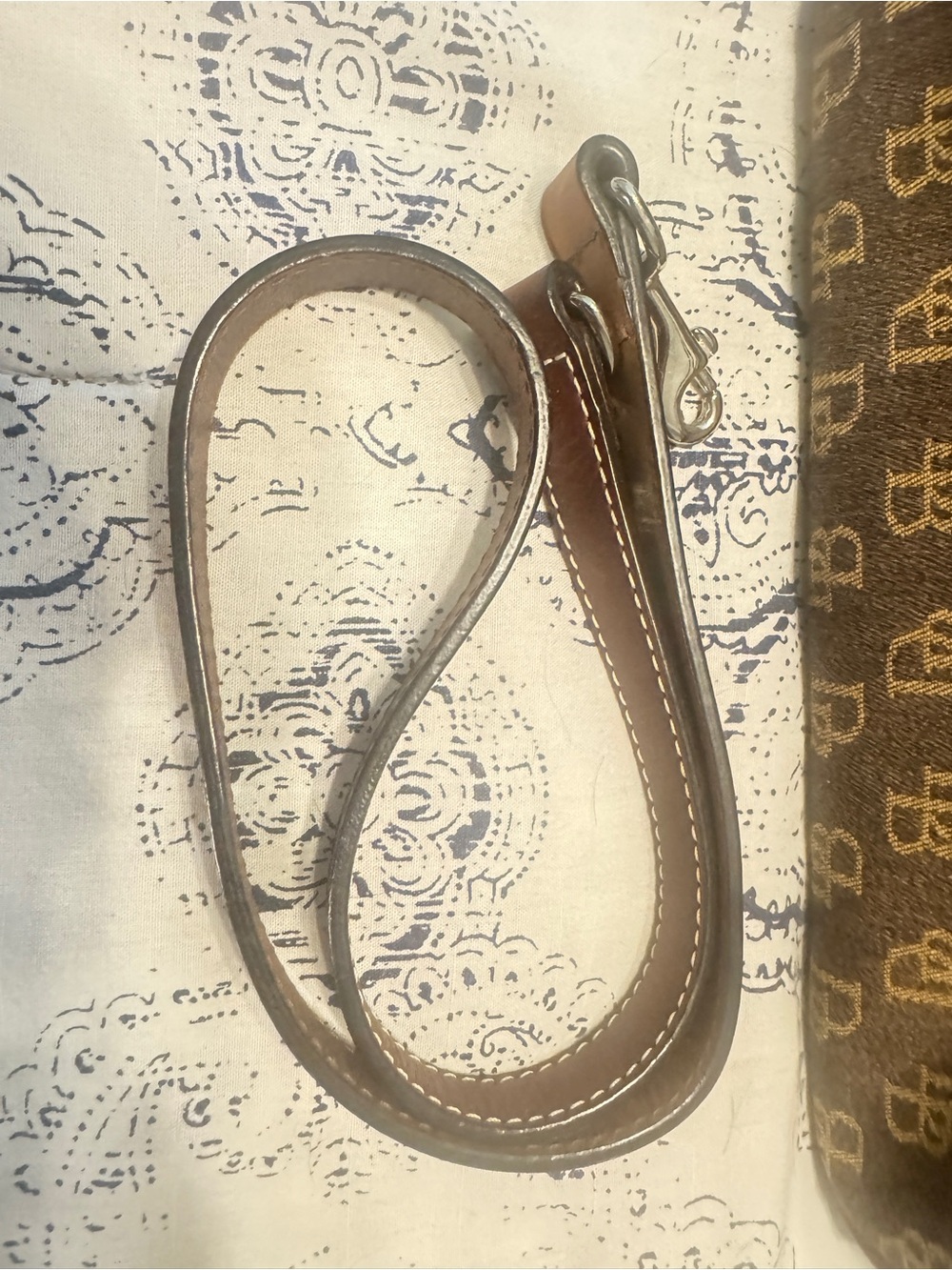 Dooney & Bourke Vintage Brown Monogram Jacquard Leather Satchel - Picture 3 of 11